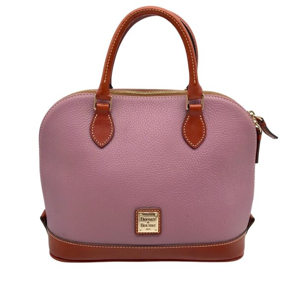 Dooney & Bourke Lavendar Purple Pebbled Grain Zip Zip Convetible Satchel Bag - Picture 1 of 11